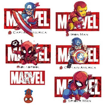 Marvel Spiderman, Iron man, Likanje Obliži Vroče Prenosi Oblačila Obliž Risanka DIY Šivanje Oblačil Vrečko Decration Nalepke Darila