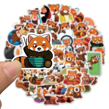 10/50Pcs Risank Anime Rdeči Panda Nalepke Vodoodporni Kovček Prenosni Hladilnik Skateboard Tiskovine Polje Čelada Nalepka