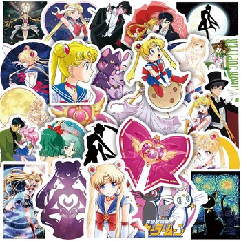 10/30/50pcs Sailor Moon Anime Nalepke za Telefon Primeru Kovček Scrapbooking Laptop Srčkan Nepremočljiva Risanka Nalepke Pack Otrok Igrača
