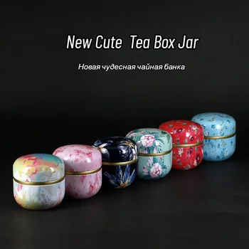 50 ml Japonski Stil Kuhinje Čaj Polje Jar Skladiščenje Imetnik Sladic Bonboni Pločevinke Teaware Čaj Caddies Kositrne Posode Škatla za Shranjevanje