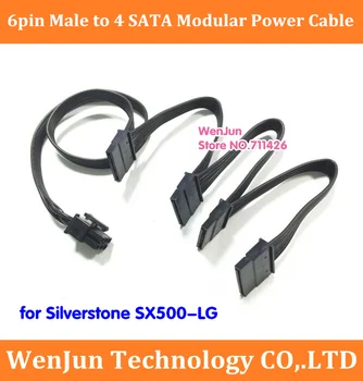 novo kartico PCI-E 6 pin moški 1 do 4 SATA 15pin modularno napajanje kabel za Silverstone SX500-LG PSU