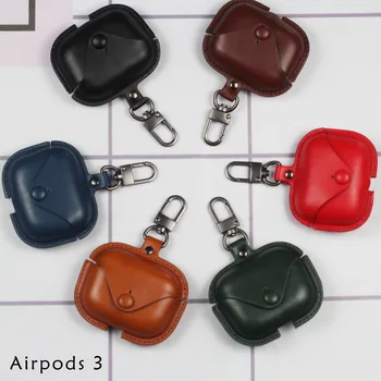 Usnje Bluetooth Brezžične Slušalke Primeru Za AirPods Pro primeru Resnično Zaščitni ovitek Za Apple Airpods Pro 2 3 letalski stroki 3 Zadevo