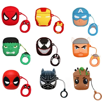 Marvel, Iron Man, Spiderman Black Panther Silikonski Primerih Za Airpods 1/2 Zaščitna Bluetooth Brezžične Slušalke Polni Pokrov