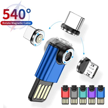 3 V 1 540° Vrtljivo Magnetno Polnilec Mini Magnetni Kabel Polnilnika Prenosne Magnetne USB Adapter za IPhone Typec Micro USB