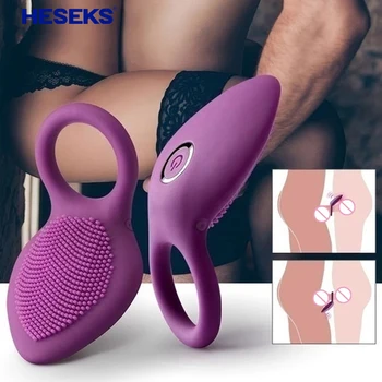 HESEKS Penis Prstan z vibriranjem Klitoris Stimulator G Spot Sex Igrače Za Nekaj Zamude Lizati Vagina Orgazem Zaklepanje Prst Rokav Vibrator