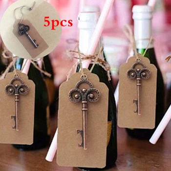 5Pcs Medenina Letnik Tipko Oblikovan Odpirač za Steklenice Rdečega Vina Dekoracijo Čar Za Poročno Darilo Obeski