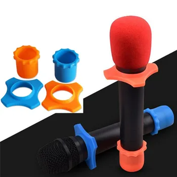 1Set Mikrofon Anti-roll Rep Kompleti Brezžični Mikrofon Anti-skid Obroč Zaščitni Rokav KTV Mikrofon Rep Pokrov zaščitni
