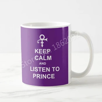 Vroče Ohraniti Mirno in Poslušaj Princ Vrč Purple Rain Simbol Kave Vrč Čaja Pokal Cool Princ Roger Nelson Minneapolis Zvok Darila