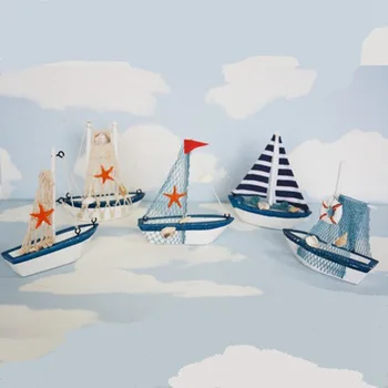 Ustvarjalne Morski Navtični Jadrnico Način Soba Dekoracijo Figurice Miniature Mediteranskem Slogu Ladje Majhen Čoln Okraski Dekor
