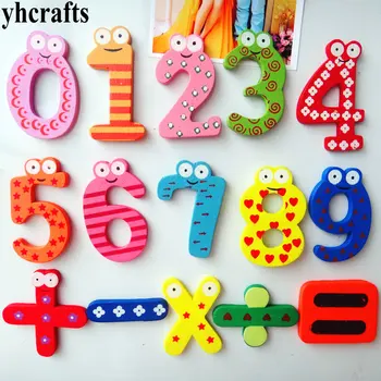 150PCS/VELIKO.0-9 številk za matematični simbol lesa hladilnik magnet Zgodnjega učenja izobraževalne igrače, Matematika število učenje, Poučevanje samega Sebe
