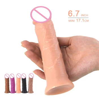 6/7 cm Majhen Vibrator Realističen Penis Kože, Občutek Mehke Analni Dildo Ne Vibrator Sex Igrača za Ženske Masturbacija Sex Igre za Pare