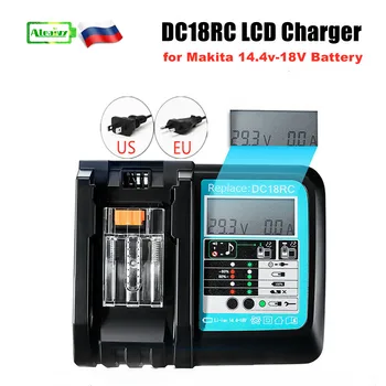 DC18RC LCD Polnilec za Makita Baterija 18V BL1445 BL1440 BL1430 BL1860 BL1840 BL1850 EU /ZDA Plug 3A električno Orodje, ki je Brezplačno