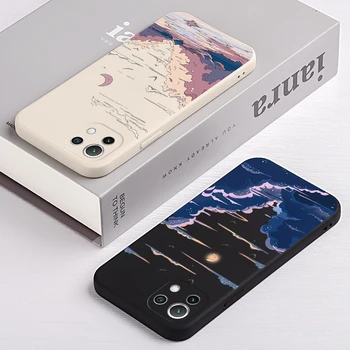 Romantični Oblak Naslikal Telefon Lupini Za Xiaomi Mi 11 Lite NE 5G Silikona Primeru Mi 12 10T 11T Pro 11 Ultra 10 Pro 12X Kritje Funda