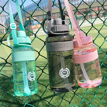 1L 2L 1.5 Litrski Šport Plastičnih Pitne Vode Steklenica za Vodo 1000 ml BPA Free Šport Pitne Vode Steklenico s Slamo Trak